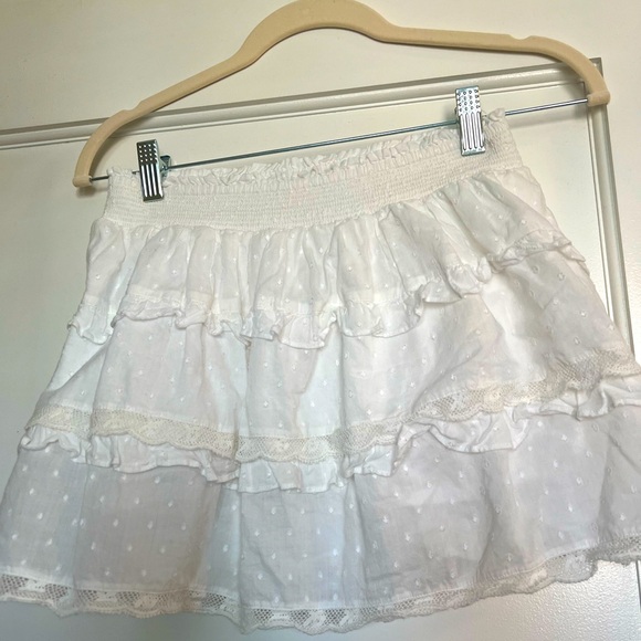 Loveshackfancy white Billie ruffle skirt Girls size 12 - Picture 1 of 5